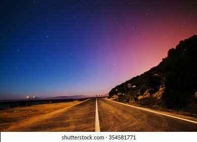 country road on a starry night in Sardinia - Powered by Shutterstock