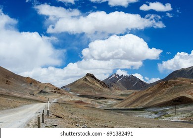 Country Road In Pamir Mountains, Tajikistan.