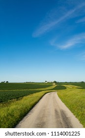 Country Road In The Rural Midwest.  Bureau County, Illinois, USA