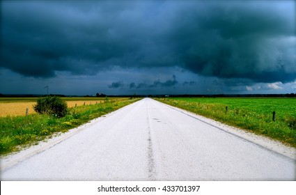 Country Road Through A Summer Storm