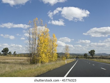 Country Road Under Blue Sky, Queensland, Australia