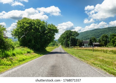 Country Road In A Valley In Onondaga County, New York