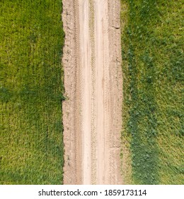country road, view from above, aerial view