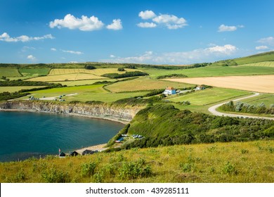 Country side landscape view over bay in Dorset, UK. - Shutterstock ID 439285111