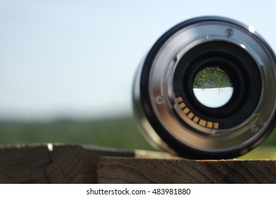 Country Side View Through Camera Lens.