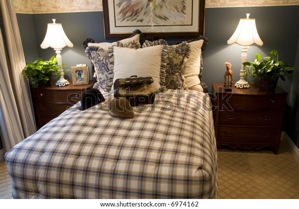 Country Style Bedroom Equestrian Decor Stock Photo Edit Now