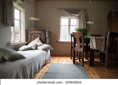 Country Style Interior Of A Bedroom