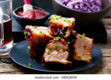 Country Style Ribs.style Rustic.selective Focus