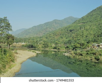 Countryside Beautiful Landscape Barak River Nagaland And Manipur Border Northeast India Nagalan