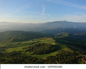 the countryside of castelnovo-ne-monti by pietra of bismantova  - Shutterstock ID 1395903185