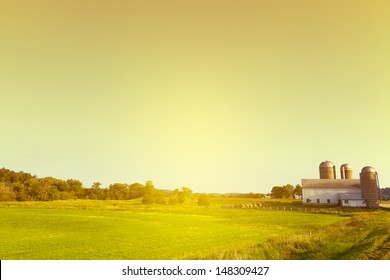 Countryside Farm in the morning 