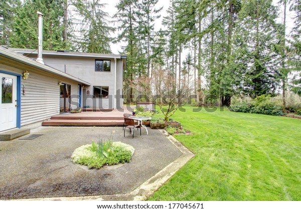 Countryside House Wooden Deck Concrete Floor Stock Photo Edit Now