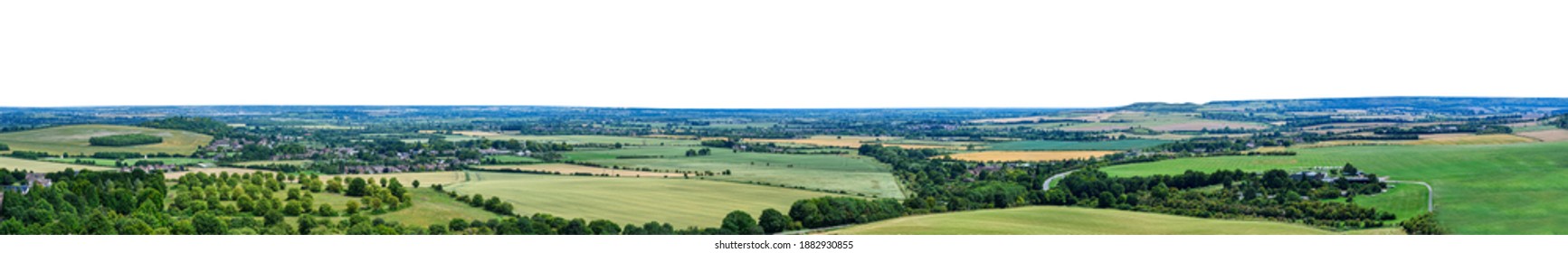 Countryside Landscape Isolated On White Background