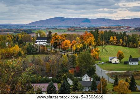 The countryside of New Brunswick, Canada, in autumn.