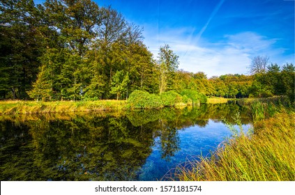 Countryside River Scene. Autumn River