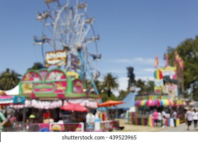 County Fair - Kids Amusement Park Blurry Background