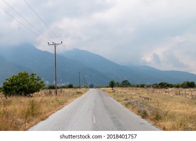 County Road Leading To Mt Olympus, Greece