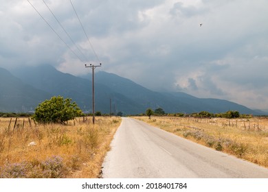 County Road Leading To Mt Olympus, Greece