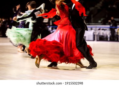 Couple Ballroom Dancers In Sports Dance Competition