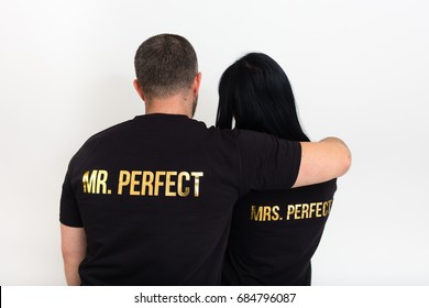 Couple In Black T-shirts  