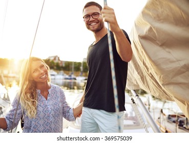 Couple Bought A Boat, Smiling At Camera, Wealthy Couple