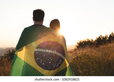 Couple With Brazilian Flag