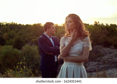 Couple celebrating their wedding outdoors.  Groom and bride together. Wedding couple. Beautiful couple of happy stylish newlyweds on their wedding day - Shutterstock ID 1624351441