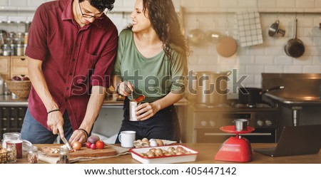 Couple Cooking Hobby Lifestyle Concept