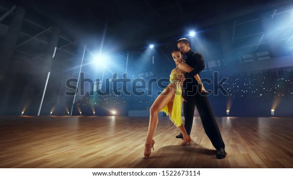 Couple Dancers Perform Latin Dance On Stock Photo (Edit Now) 1522673114