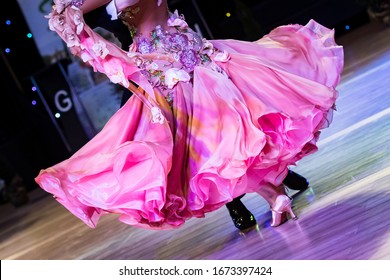 Couple Dancing Ballroom Dance On Dance Competition