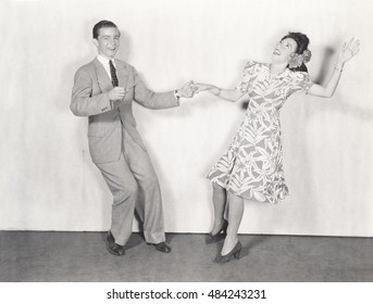 Couple dancing the jitterbug