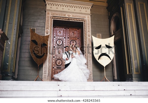 Couple Dancing Next Door Theater Stock Photo Edit Now