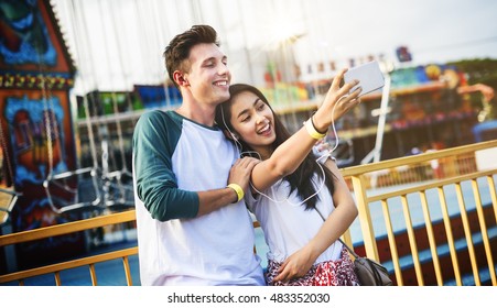 Couple Dating Relaxation Love Theme Park Concept