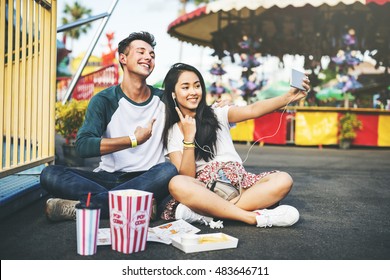 Couple Dating Relaxation Love Theme Park Concept