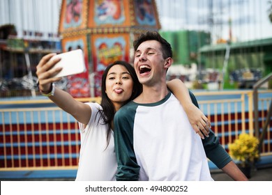 Couple Dating Relaxation Love Theme Park Concept