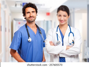 Couple Of Doctors At The Hospital