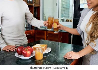 Couple Drinking Ice Cold Cider