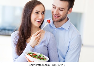 Couple Eating Salad