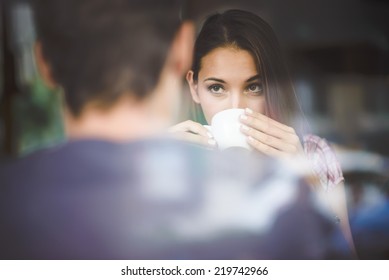 Couple enjoying coffee  - Powered by Shutterstock