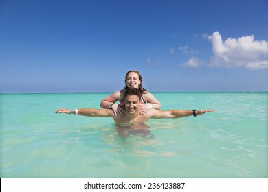 Couple Enjoying Summer Vacation At Riviera Maya, Mexico