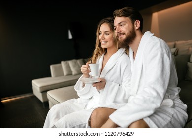 Couple enjoying wellness weekend