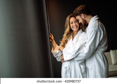 Couple Enjoying Wellness Weekend And Spa