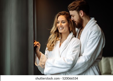 Couple Enjoying Wellness Weekend And Spa