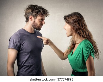 Couple in a fight - Shutterstock ID 377374993