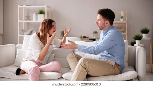 Couple Fight And Quarrel. Man Arguing With Frustrated Woman - Shutterstock ID 2289836313