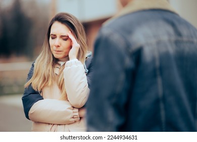 
Couple Fighting Ending their Relationship on the Last Date
Husband and wife having a terrible fight outdoors 
 - Shutterstock ID 2244934631