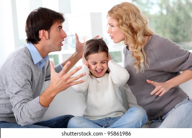 Couple Fighting In Front Of Child