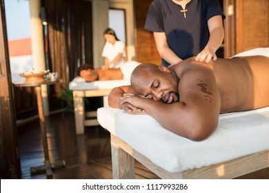 Couple getting pampered at a spa