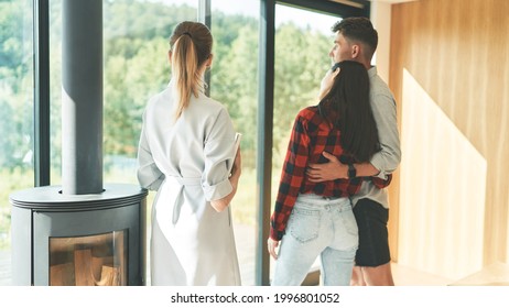 Couple Getting Tour Through Apartment With Beautiful View They Renting Or Purchasing