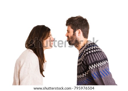 Similar – Man and woman face each other